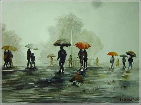 Monsoon Rain Monsoon Rain, Watercolor Paintings, Art, Art Background ...