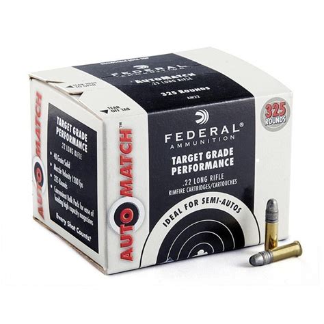 325 rounds Federal Ammunition Auto Match 40 Grain .22LR Ammo - $22.79 (All Club Orders $49+ Ship ...