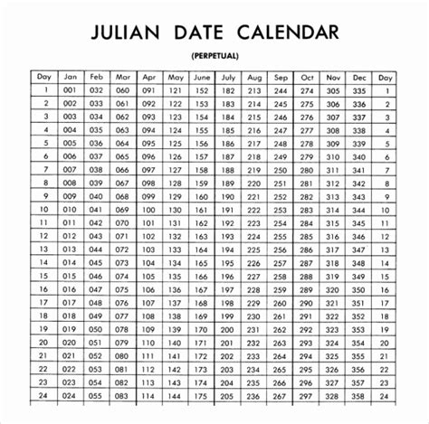 Monthly Calendar With Julian Dates