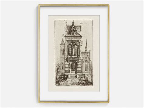 Haunted Mansion Gothic Art Sketch Printable Antique Spooky - Etsy