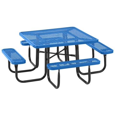 UltraPlay 46-in Blue Steel Square Picnic Table in the Picnic Tables ...