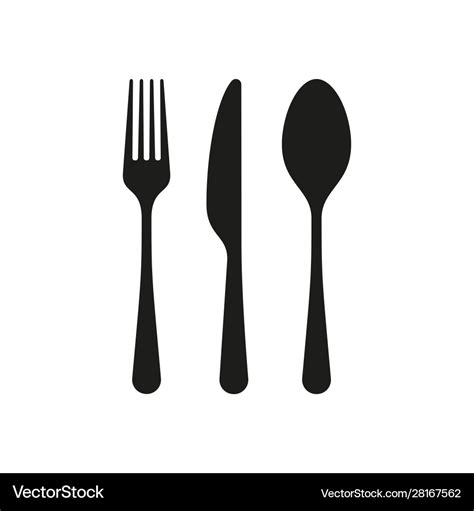 Spoon knife fork silhouettes icons Royalty Free Vector Image