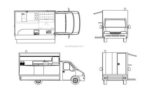 Food Truck Layout-Free AutoCAD Block - Free Cad Floor Plans