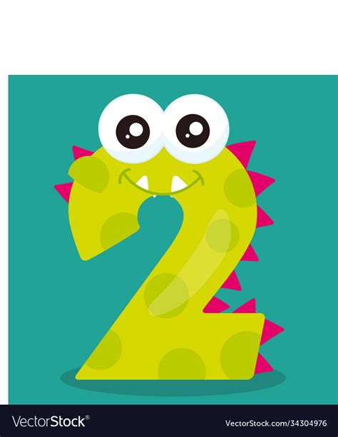 Monster number 2 02 Royalty Free Vector Image - VectorStock