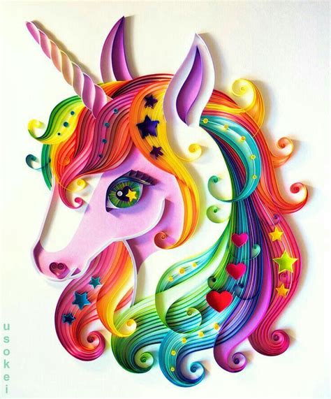 Colorido unicornio 😀 | Quilling patterns, Quilling designs, Paper quilling designs