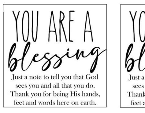 Printable You Are a Blessing Cards, Blessing Cards, Thank You Notes ...