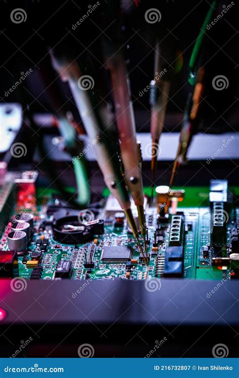 Electronic Circuit Board Production. Manufacture of Electronic Chips Stock Image - Image of ...