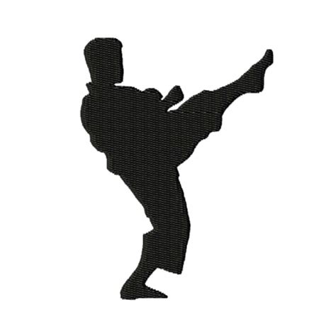 Karate Kick Silhouette Embroidery Design 2