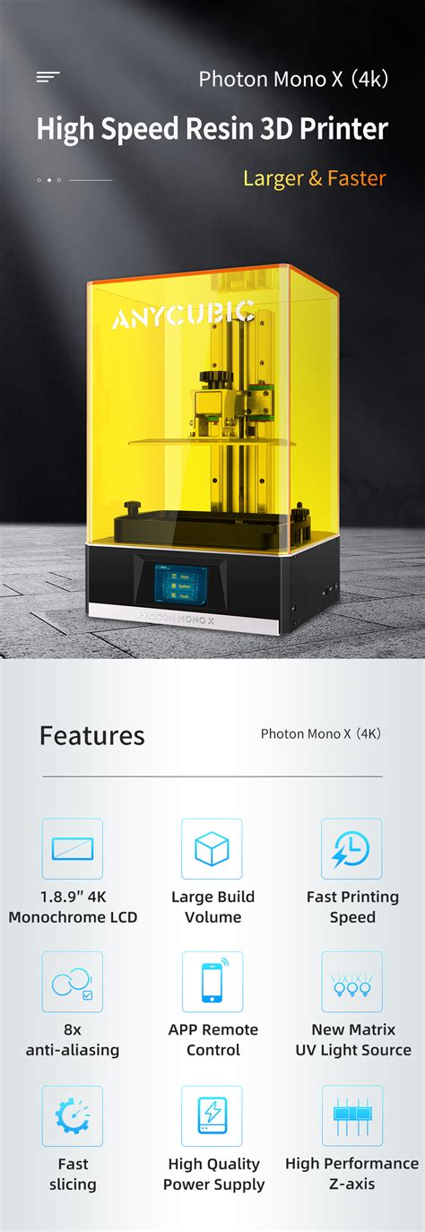 Photon Mono X Anycubic Photon S New Upgraded Lcd Resin Printer 3d With Tft Screen Upgraded Uv ...