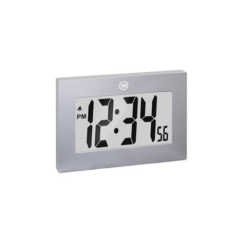 Marathon Digital Frame Clock Gray (CL030064GG) - Walmart.com