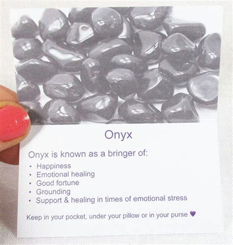 Onyx Healing Crystals Properties Card Only (ID:ONXHC)