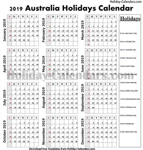 Australia School Holidays 2019 (With images) | School holidays, Australia school, Holiday calendar