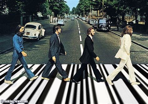 Beatles Walking on Barcode on Abbey Road