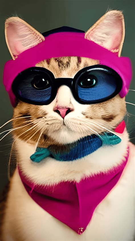 CAT Wearing Glasses Hat and Clothes · Creative Fabrica