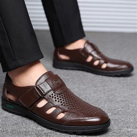 Summer Leather Hollow Men Sandals