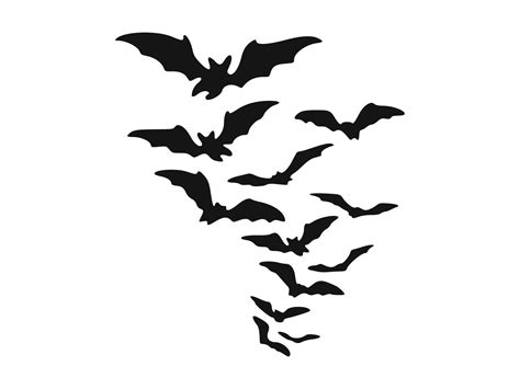 Bat Swarm Svg Halloween Bats Svg Spooky Silhouette Cutting - Etsy Norway