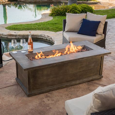 Pablo Outdoor 56-inch Rectangular Propane Fire Table – GDFStudio