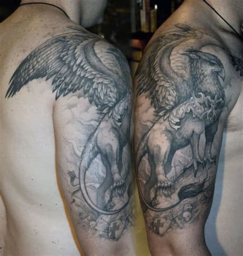 70 Griffin Tattoo Designs For Men - Mythological Creature Ideas