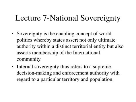 PPT - Lecture 7-National Sovereignty PowerPoint Presentation, free ...