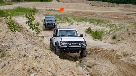 Jeep Wrangler vs. Ford Bronco on off-road course