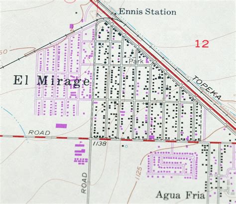 El Mirage Sun City Litchfield Park Arizona Vintage USGS Topo Map 1974 Phoenix | eBay