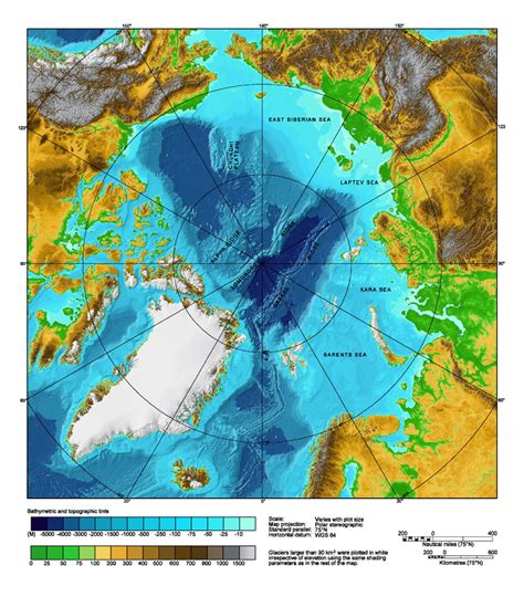 Large detailed physical map of Arctic Ocean. Arctic Ocean large detailed physical map | Vidiani ...