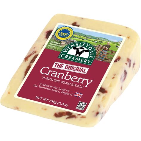 Yorkshire Yorkshire Wensleydale Pdo Cheese With Cranberries Wedge 150g | Woolworths