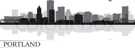 Portland city skyline silhouette background | Stock Vector | Colourbox