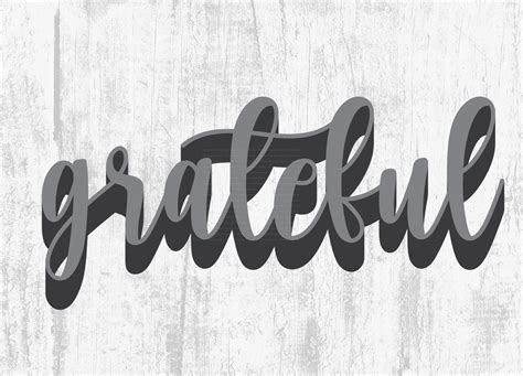 Grateful SVG 3D Look Grateful SVG Gratitude SVG Digital - Etsy