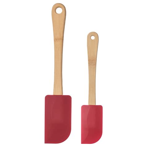 VINTERFINT spatula, set of 2 bamboo/silicone red | IKEA Latvija