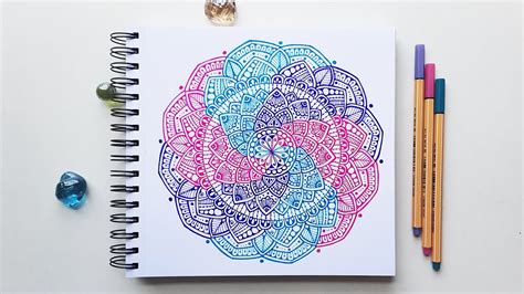 Mandala art with color pens | How to draw colourful Mandala | step by ...