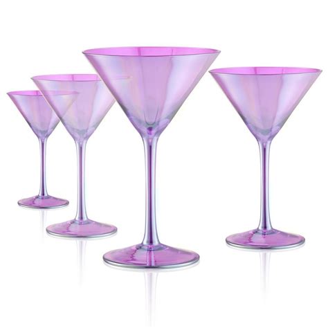 Artland 8 oz. Martini Cocktail glasses in Purple (Set of 4) 12532B - The Home Depot | Glass ...