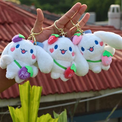 Shop Cinnamoroll Strawberry Plushie Keychain | Sanrio Merch in India