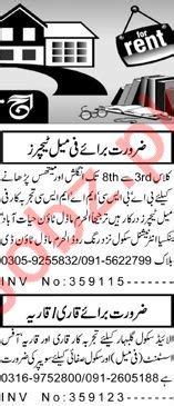 Daily Aaj Newspaper Classified Teaching Jobs in Peshawar KPK 2023 Job Advertisement Pakistan