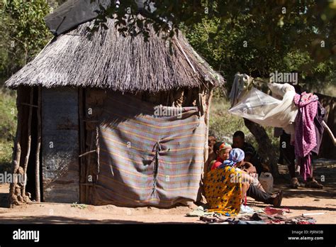 life in a san village in namibia, africa Stock Photo - Alamy