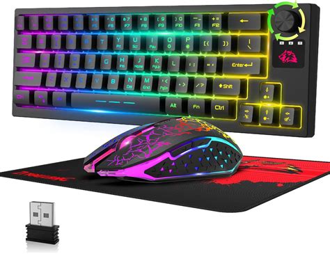 Wireless Gaming Keyboard & Mouse Combo, RGB Backlight, Rechargeable Battery for PC, PS4, Laptops ...