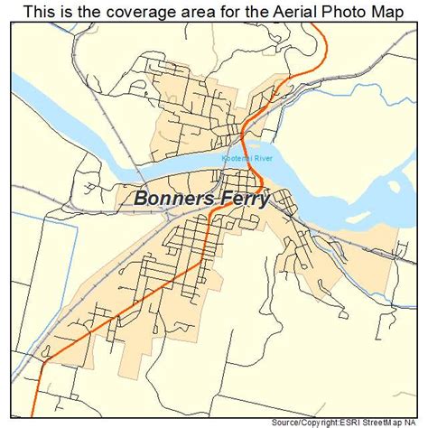 Aerial Photography Map of Bonners Ferry, ID Idaho