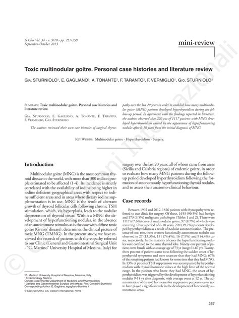 (PDF) Toxic multinodular goitre. Personal case histories and literature review