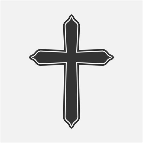 Religion cross icon. Symbol of christian or catholic church. Faith, God, Easter. Vector ...