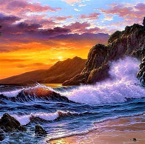 ART - The Angry Sea | Seascape paintings, Wave painting, Landscape paintings