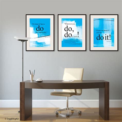 SET of 3 Motivational Posters. Walt Disney You Can Do It Quote Poster. Office Wall Decor ...