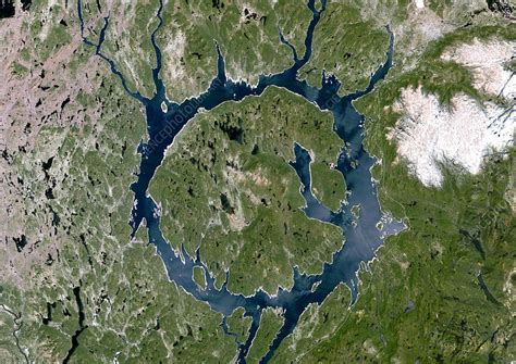 Manicouagan Crater, satellite image - Stock Image - E670/0073 - Science ...