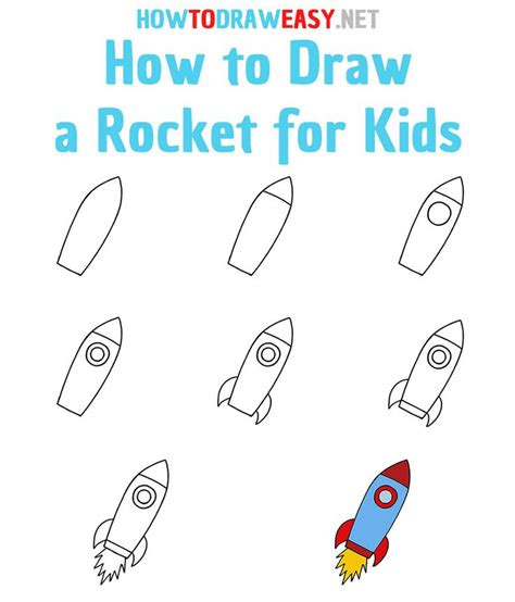 How to Draw a Rocket for Kids