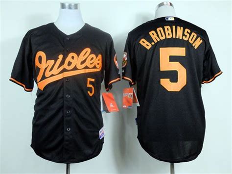 MLB BALTIMORE ORIOLES #5 B.ROBINSON BLACK&ORANGE NUMBER JERSEY FJ ...