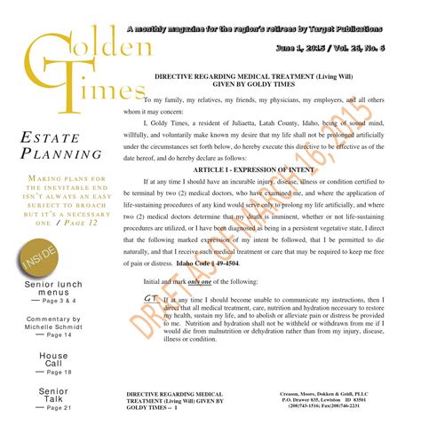 Golden Times, June 2015 by Lewiston Tribune - Issuu