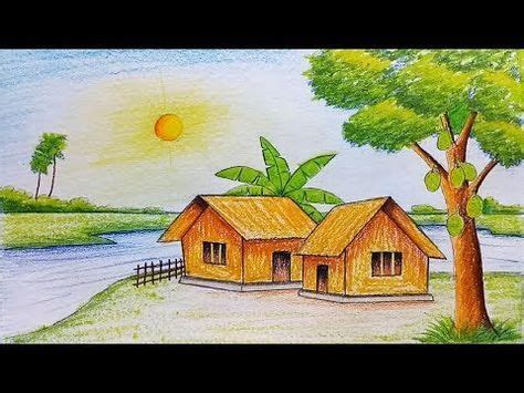 How to draw scenery of Island with water colour step by step - YouTube ...