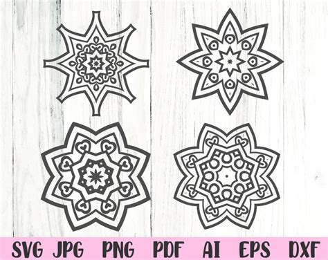 Mandala Svg Mandala Silhouette Svg Mandala Clipart Svg Files - Etsy