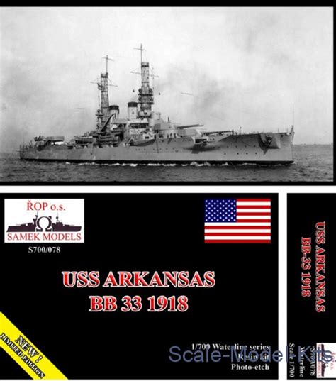 ROP o.s. Samek Models - USS Arkansas BB-33, 1918 - plastic scale model ...