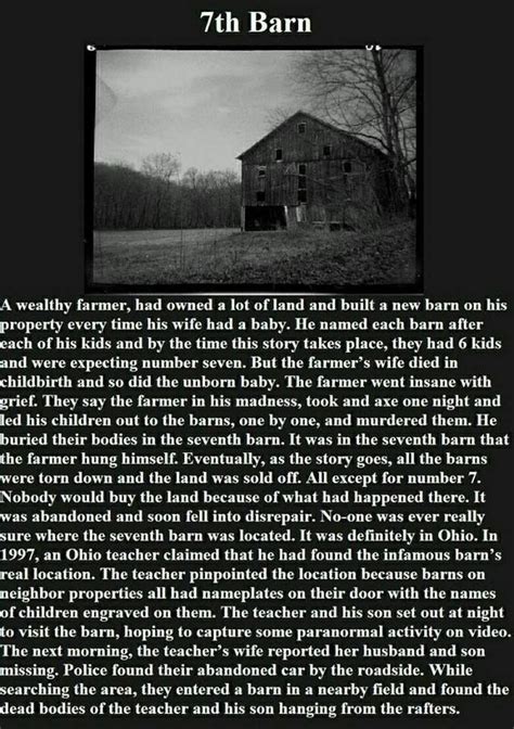 The 7th barn scary story | Scary creepy stories, Scary stories, Creepy ...