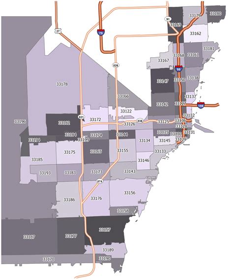 Miami Zip Code Map - GIS Geography